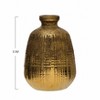 Storied Home Textured Terra-cotta Vase with Lines, Gold Finish - 2 of 3