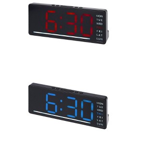 REGALWOVEN 2 Pcs Plastic Digital Corded Electric Accurate Alarm Clock 6.1 x 2.4 x 1 inch - 1 of 4