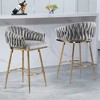 COWLOWN Luxury Velvet Counter Stool with Gold Base, Bar Stool for Kitchen Island & Home Decor - 4 of 4