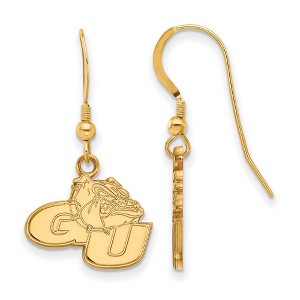 Black Bow Jewelry 14k Yellow Gold Plated Sterling Silver Gonzaga Bulldogs NCAA Dangle Earrings - 1 of 3