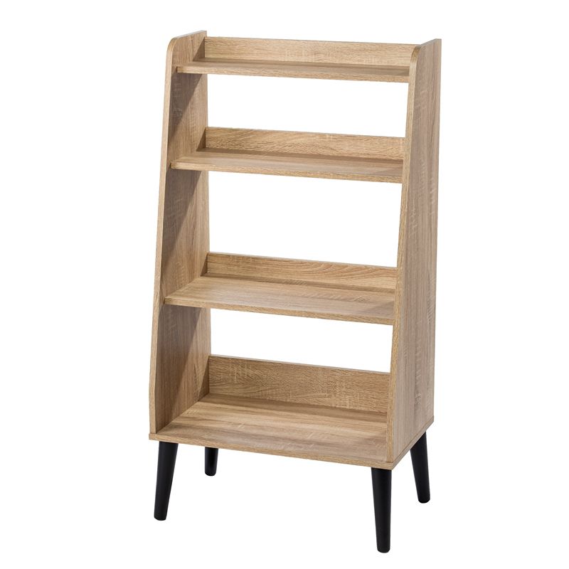 SEI Furniture Berritza Midcentury Engineered Wood Bookshelf in Natural, 3 of 4