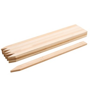 VEVOR Wooden Garden Stakes, 25 Pcs 36 x 0.5 x1.5 in Survey Grading Stakes, Garden Ground Stake with Sharp Point, Fir Wood Plant Support Stake, Beige - 1 of 4