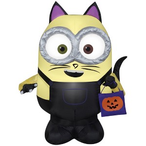 Gemmy Airblown Inflatable Minion Bob in Cat Costume Universal , 4 ft Tall, Multi - 1 of 2