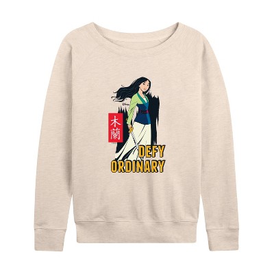 Women's - Disney - Defy Ordinary Lightweight French Terry Wide Neck Long Sleeve Shirt