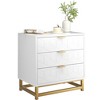 3-Drawer Dresser – Modern Wood Chest with Gold Handles, Bedside Nightstand with Storage for Closet & Bedroom - 3 of 4