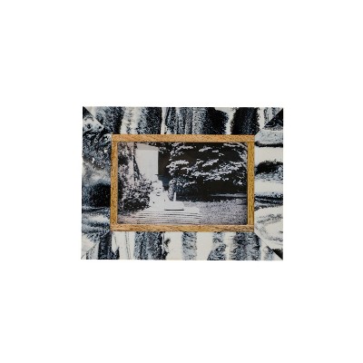 4x6 Black Marbled Picture Frame Mango Wood, Resin, MDF & Glass by Foreside Home & Garden
