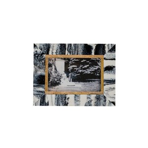 4x6 Black Marbled Picture Frame Mango Wood, Resin, MDF & Glass by Foreside Home & Garden - 1 of 4