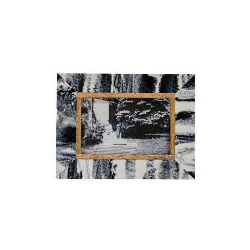 4x6 Black Marbled Picture Frame Mango Wood, Resin, MDF & Glass by Foreside Home & Garden - image 1 of 4