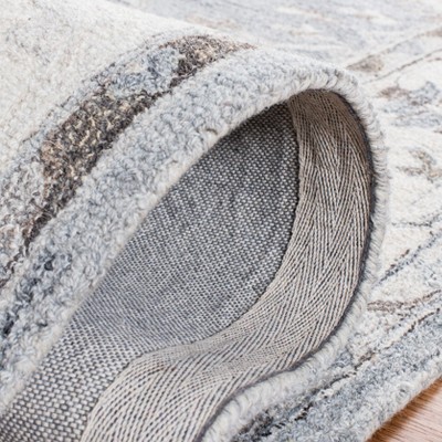 Handmade Gray Wool Tufted Rug 8' x 10' with Non-slip Easy Care