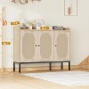 Rattan Shoe Cabinet with 3 Doors, Freestanding Shoe Organizer with Large Storage Space, 8-Tier Shoe Cabinet with Adjustable Shelves for Entryway - 3 of 4