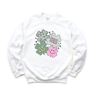 Simply Sage Market Women's Graphic Sweatshirt Stay Gold Lucky Shamrocks St. Patrick's Day