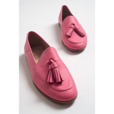 Mona - Pink Soft Leather Tassel Loafers (Women)  | Forever & Always Shoes