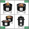 Karl Home Vertical Steel Charcoal Smoker Double Layer Round BBQ Grill for Outdoor Cooking - 4 of 4