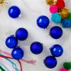 Northlight 2-Finish Glass Ball Christmas Ornaments - 2.5" (65mm) - Royal Blue - 9ct - image 2 of 4