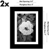 Americanflat 5x7 Picture Frame with Polished Plexiglass, Set of 2, Use as 4x6 Frame with Mat or 5x7 Frame Without Mat, Galleria Collection, Black - 2 of 4