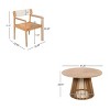 5 PCS Patio Dining Set with Round Dining Table, Weather-Resistant Table and 4 Chairs, Braided Rope Chairs with Acacia Wood Frame-Coolbibila - 4 of 4