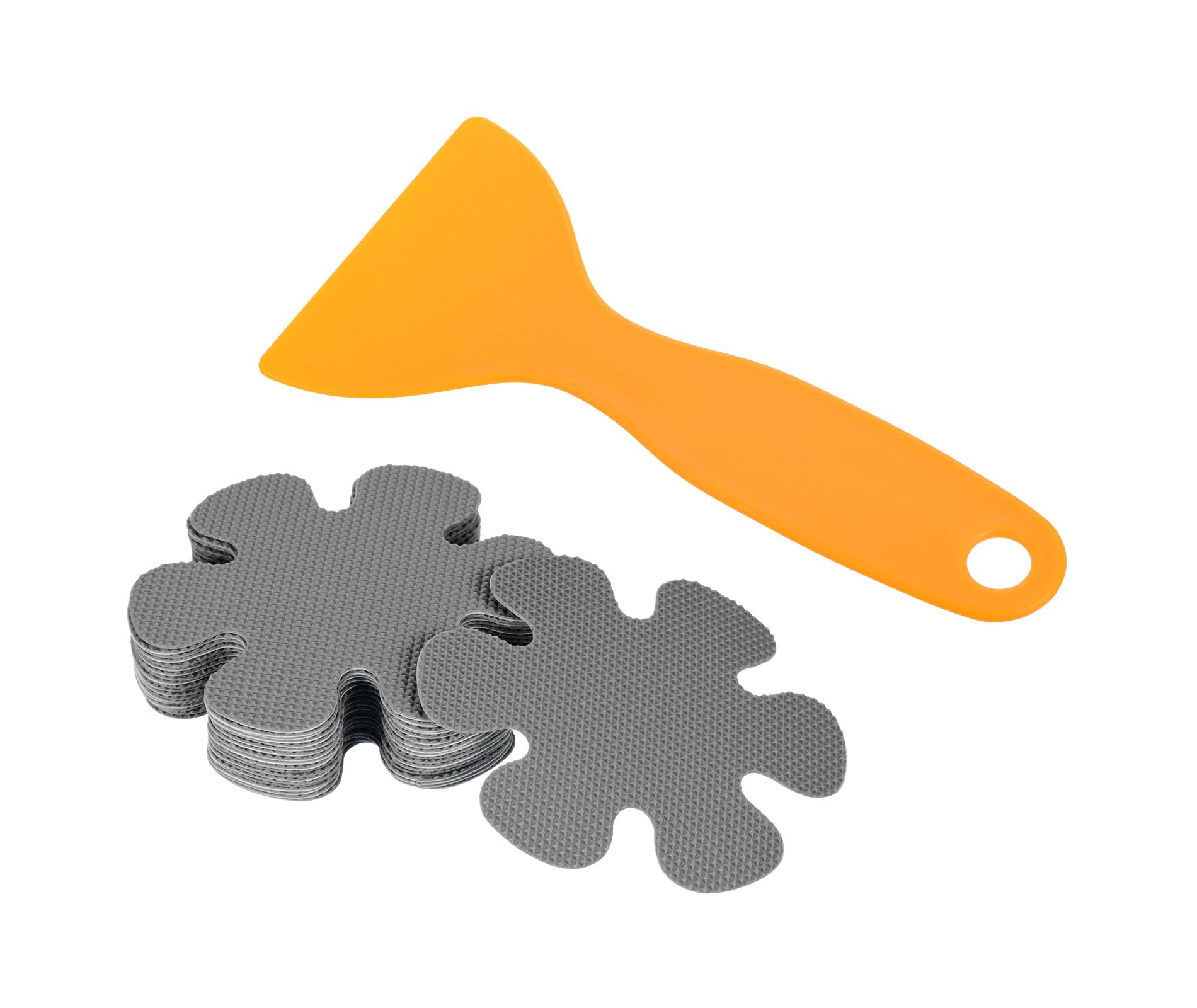 Unique Bargains Non Slip Bathtub Stickers Safety Shower Treads Adhesive Decal Flower Shape with Scraper for Stairs Tub Gray 20 Pcs