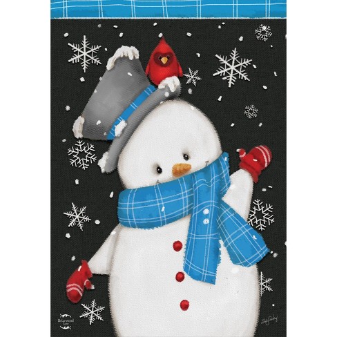 Briarwood Lane Jolly Winter Snowman House Flag Primitive Let It S : Target