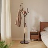 Bekrvio 74” Freestanding Solid Wood Coat Rack Tree with Hooks,Heavy Duty Standing Coat Tree with Round Base for Clothes/Hat in Entryway Bedroom - 2 of 4