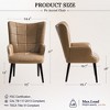 CAVINAS PU Leather Accent Chair with High Backrest and Wooden Leg,Mid-Century Upholstered Living Room Chairs,Reading Chairs for Living Room - 3 of 4