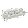 GDFStudio Congreve Modern 97" Wood and Teddy Velvet Sofa with Pillows - 3 of 4