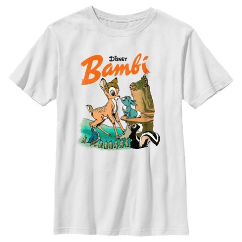 Boy's Bambi Retro Poster T-shirt - White - Medium : Target