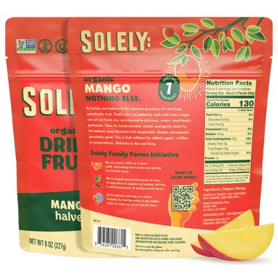 Solely Organic Mango Halves Dried Fruit - 8oz