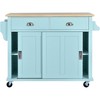 NicBex Kitchen Island with Wheels Folding Kitchen Island with 2 Sliding Door Storage Cabinets and 2 Drawers - 3 of 4