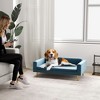 PawHut Pet Bed, Cat or Dog Sofa, Modern Velvety Dog Couch for Small to Medium Dogs, Includes Removable & Washable Cushions, Dark Blue - 2 of 4