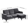 FONTOI Sofas, L-shaped Sofa with Storage Chaise and Cup Holders, 3-Seat Sofa Couch for Living Room Apartment Office, Black, 78.35"*35.43"*52.36" - 2 of 4
