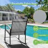 Celebalcony 3 Piece Outdoor Rocking Bistro Set, Textilene Fabric Small Patio Furniture Set with Table for Lawn, Garden, Balcony, Poolside - 4 of 4