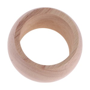 Unique Bargains Napkin Rings Round Wood 1 Pc - 1 of 3
