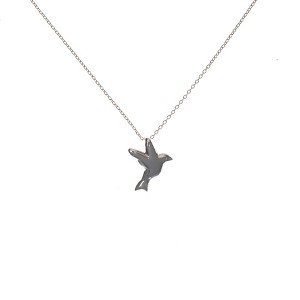 Dicksons Flying Dove with Glossy Finish Sterling Silver 18-Inch Slide Pendant Necklace - 1 of 3