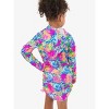 RuffleButts Girls UPF50+ Sun Protective Ruched Quarter-Zip Cover-Up - Neon Ocean Coral, 6 - 4 of 4