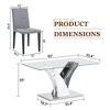 5-Piece Dining Set with Tempered Glass Table and 4 PU Armless Chairs - 4 of 4