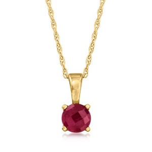 Pure Collection by Ross-Simons 0.30 Carat Ruby Pendant Necklace in 14kt Yellow Gold - 1 of 4