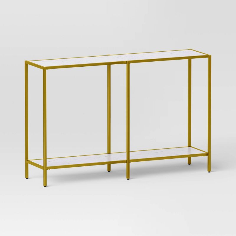 Faux Marble and Metal Console Table Gold - Threshold&#8482;, 1 of 6