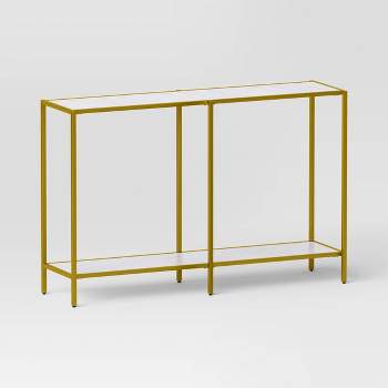 Faux Marble and Metal Console Table Gold - Threshold™