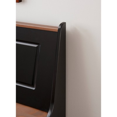 Linon 3pc Ardmore Breakfast Nook Storage Benches Dining Set Black/Pecan: Mid-Century Modern, Wood, 6-Seat Capacity