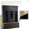 75'' Hall Tree with Bench, Coat Rack and 6 Drawers, Entryway Storage Organizer with Cabinets for Mudroom Foyer-3irtyhousy - 3 of 4