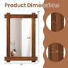Costway 30 x 20/35 x 24/40 x 28.5 Inch Shatterproof Wall Mirror with Acacia Wood Frame & Vintage Rivet Design - 3 of 4