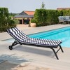 2PCS Set Outdoor Lounge Chair Cushion Replacement Patio Funiture Seat Cushion Chaise Lounge Cushion-BLACK-WHITE - 2 of 4