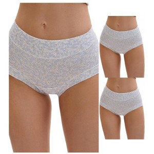 INSPIRE CHIC 3 Packs Women's Cotton Floral Printed High Waisted Full Coverage Tummy Underwear - 1 of 4