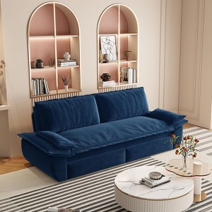 KWPZQEB 3-in-1Folding Convertible Sofa Bed, 73'' Pull Out Sofa Bed with Soft Cushions, Velvet Loveseat Sleeper Comfy Couches for Living Room - 1 of 4