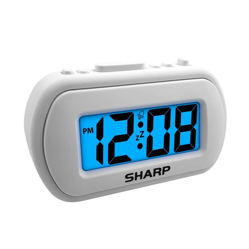 1&#34; LCD with Top Control Clock White - Sharp, 3 of 5