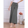 INSPIRE CHIC Women's Boho Elastic High Waist Tie Belt Ruffle Hem Wide Leg Palazzo Pants - 2 of 4