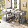 Streamdale Twin Size Bunk Bed with a Loft Bed attached, with Two Drawers, Gray - 2 of 4