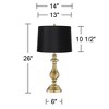 Regency Hill Fairlee Traditional Table Lamp 26 High Antique Brass  Candlestick Black Fabric Drum Shade For Bedroom Living Room Bedside  Nightstand Kids : Target