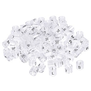 Unique Bargains Clothes Hanger Marker 6 Sizes Fit 0.14" Rod Clear 120 Pcs - 1 of 4