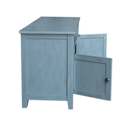 Ocean Blue Solid Wood 60" Entertainment TV Stand with Cabinet
